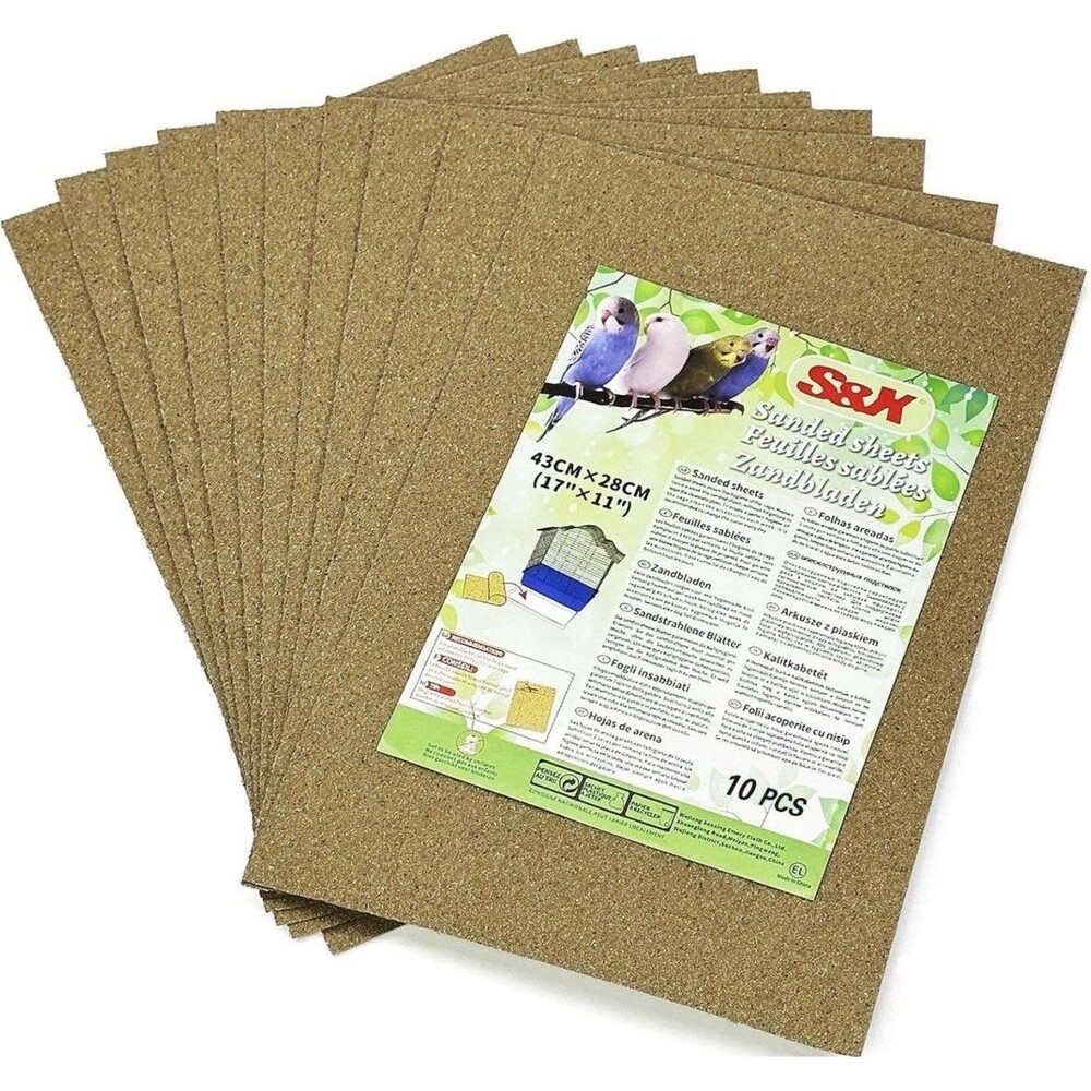 Gravel Paper for Bird Cage 60Pack 17” x 11” Thick Sandpaper Sheets Liner